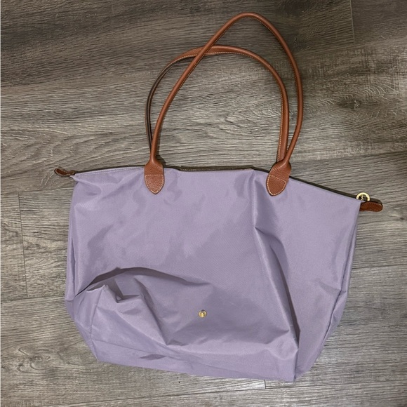 Longchamp Lavender Tote with Brown Accents - Picture 2 of 4